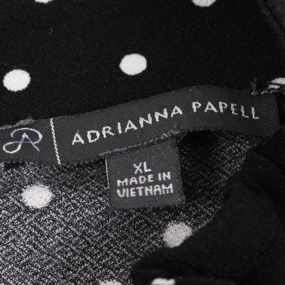 Adrianna Papell Black White Polkadot High Neck Sleeveless Blouse - XL - Picture 5 of 8